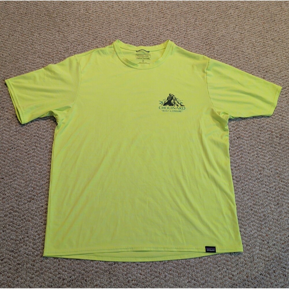 Patagonia Capilene Cool Daily Chouinard Shirt Mens S Bright Yellow Performance